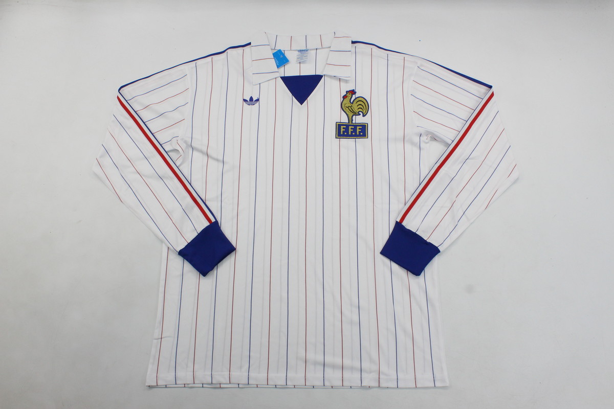 AAA Quality France 80/82 Away White Long Soccer Jersey